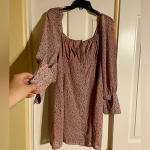 PRINCESS POLLY pink floral long sleeve dress brand new with tags